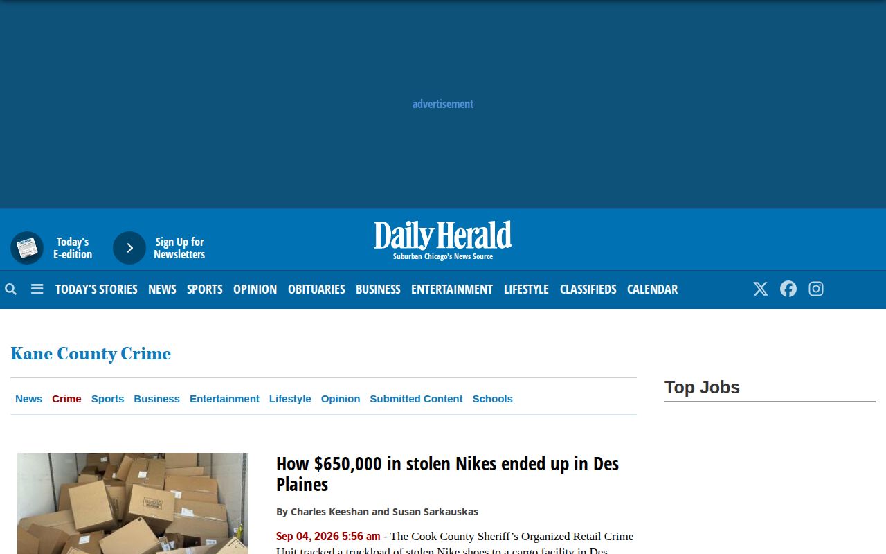 Kane County recent arrest news coverage page